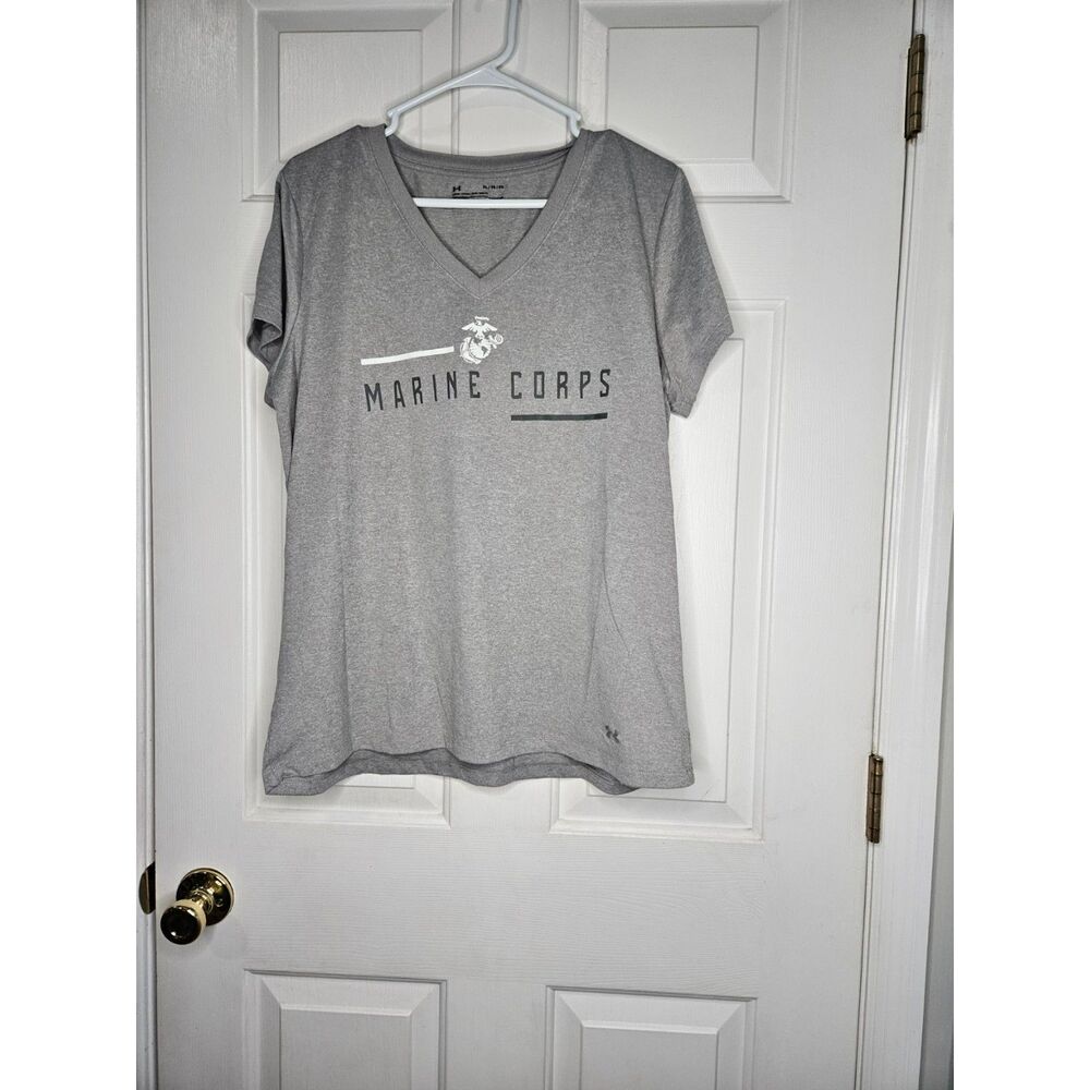 Under Armour Size XL Marine Corps Shirt Heathered Gray